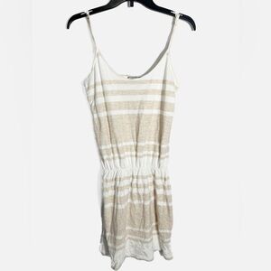 James Perse Los Angeles Tan and White Striped Dress